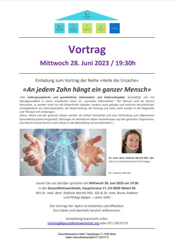 Zahnarzt Abtwil - Gesundheitszentrum Abtwil - Vortrag über ganzheitliche Zahnmedizin